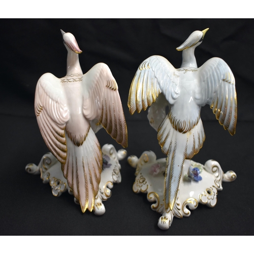 27 - A PAIR OF ROYAL CROWN DERBY CHELSEA BIRDS. 17 cm x 8 cm.