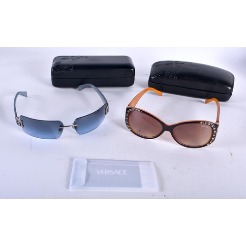 287 - Two Cased Pair of Versace Ladies Sunglasses.  Largest 13.5cm wide (2)