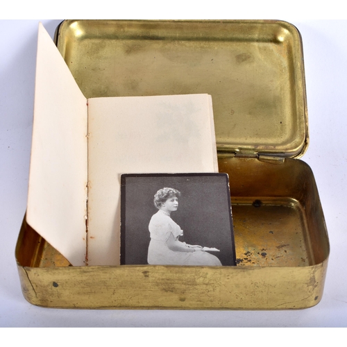 301 - Antique WW1 Princess Mary Christmas 1914 Gift Tin containing a Picture of Princess Mary and a Christ... 