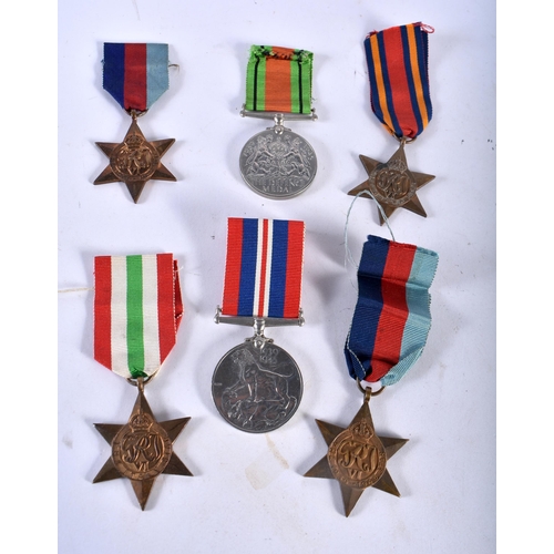 302 - World War Unnamed Medal Group incl War Medal. Defence Medal, two 39/45 Stars, Italy Star and a Burma... 