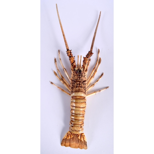 30B - A LOVELY 19TH CENTURY JAPANESE MEIJI PERIOD FULLY ARTICULATED BONE JIZAI OKIMONO CRAYFISH modelled a... 