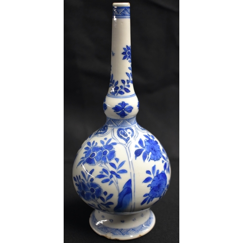 3 - A 17TH CENTURY CHINESE BLUE AND WHITE PORCELAIN ROSE WATER SPRINKLER Kangxi, painted with floral spr... 