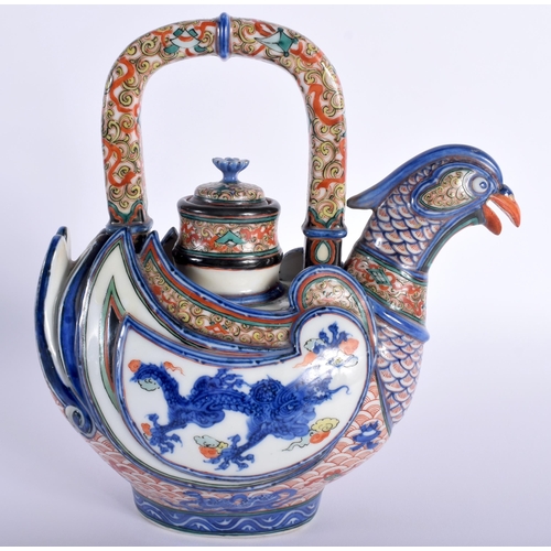 40A - A VERY RARE LATE 19TH CENTURY JAPANESE MEIJI PERIOD GOOSE FORM PORCELAIN TEAPOT AND COVER by Miyagaw... 