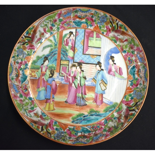 42 - A COLLECTION OF 19TH CENTURY CANTON FAMILLE ROSE WARES Qing, painted with figures, including teapots... 