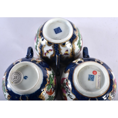 450 - A COLLECTION OF 18TH CENTURY WORCESTER BLUE SCALE PORCELAIN including a rare octagonal teapot and co... 