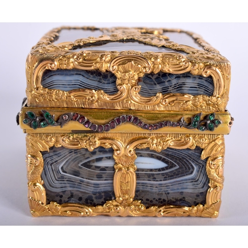 50D - A MAJESTIC GEORGE III GOLD MOUNTED GATE NECESSAIRE by James Cox (C1765-1770) the rectangular casket ... 