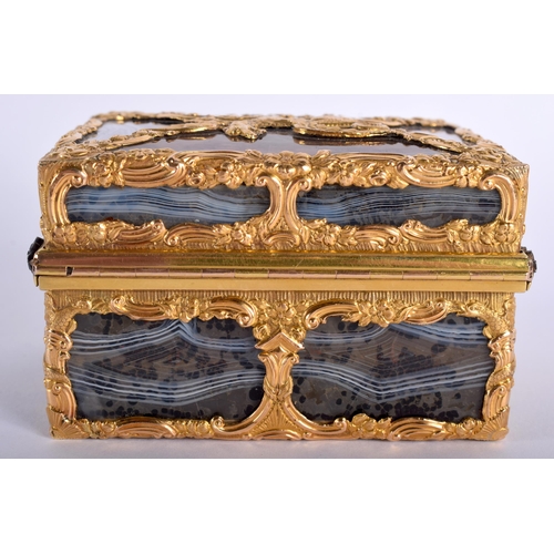 50D - A MAJESTIC GEORGE III GOLD MOUNTED GATE NECESSAIRE by James Cox (C1765-1770) the rectangular casket ... 