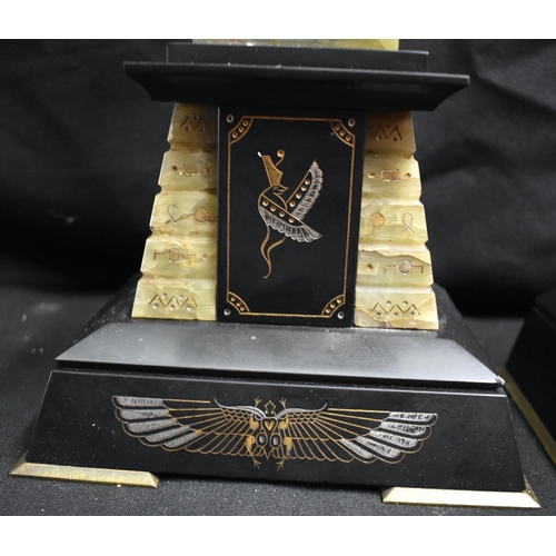 57 - A RARE LARGE PAIR OF 19TH CENTURY EGYPTIAN REVIVAL COUNTRY HOUSE ONYX OBELISKS decorated all over wi... 