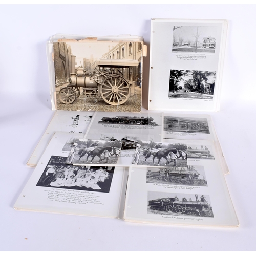 585 - A COLLECTION OF EPHEMERA AND PHOTOGRAPHS including Steam engines etc. Largest 30 cm x 24 cm. (qty)