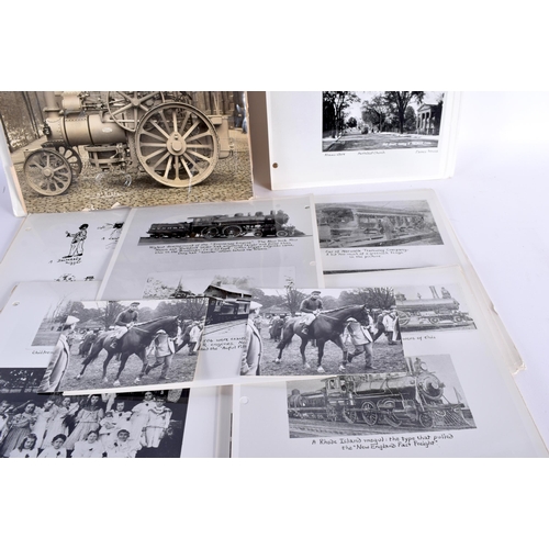 585 - A COLLECTION OF EPHEMERA AND PHOTOGRAPHS including Steam engines etc. Largest 30 cm x 24 cm. (qty)