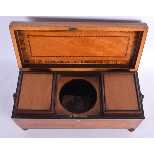 591 - A LOVELY EARLY VICTORIAN MAHOGANY TEA CADDY. 35 cm x 15 cm x 15 cm.