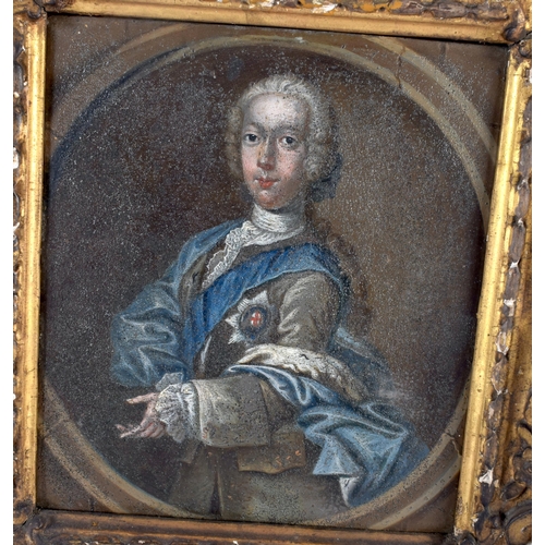 614 - English School (18th Century) Pair, Oil on tin, King Charles & Edward Stewart. 32 cm x 27 cm. Proven... 