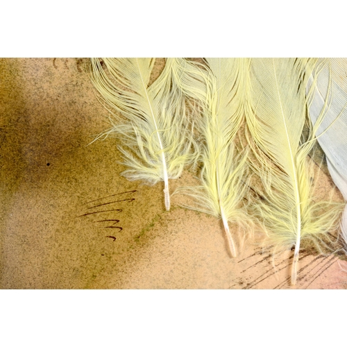 622 - Avel De Knight (1923-1995) African American, Watercolour,  Feathers. 24 cm x 18 cm.