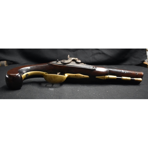 68 - A LATE 18TH CENTURY ENGLISH LONDON FLINTLOCK PISTOL C1800 by John Knubley of London. 34 cm wide.