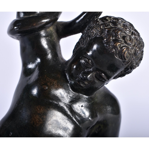 99 - A FINE 18TH CENTURY ITALIAN BRONZE FIGURE OF THE INFANT HERCULES After the Antiquity. 14 cm x 10 cm.