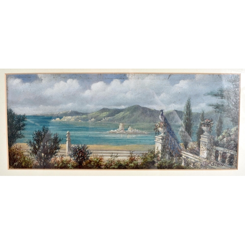 100F - A PAIR OF OIL ON BOARD (Thomas Stacy), depicting Italian coastal scenes. Together with a small water... 