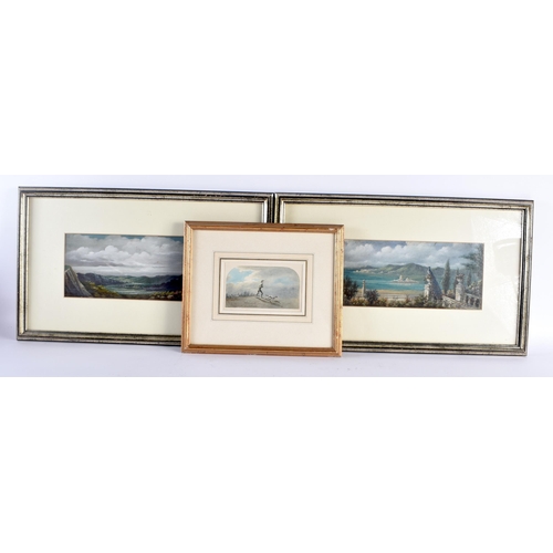 100F - A PAIR OF OIL ON BOARD (Thomas Stacy), depicting Italian coastal scenes. Together with a small water... 