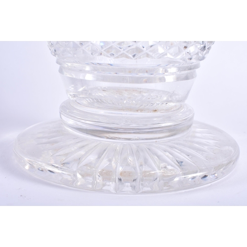 122 - A FINE LARGE ANTIQUE CUT GLASS BERRY AND ACORN LEAF PEDESTAL BOWL together with another cut glass bo... 