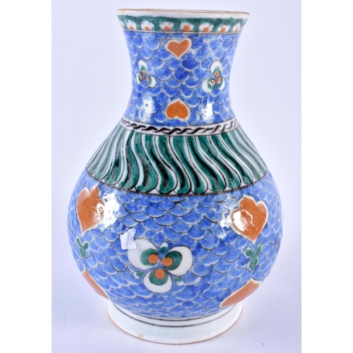 123 - A TURKISH OTTOMAN IZNIK POTTERY WATER JUG painted with motifs. 21 cm x 13 cm.