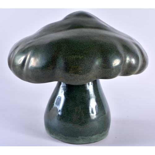 146 - AN ART DECO EUROPEA ZSOLNAY STYLE STONEWARE MUSHROOM. 21 cm x 18 cm.