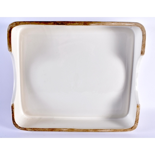 150 - A VINTAGE PURE BUTTER RECTANGULAR DAIRY DISH. 34 cm x 27 cm.