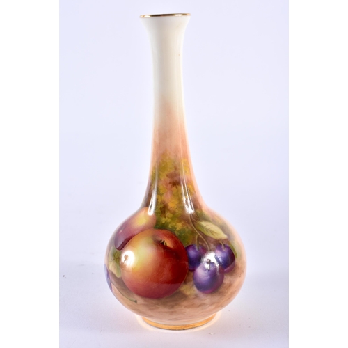 175 - Royal Worcester posy vase painted with fruit by Harry Ayrton, signed, date mark 1939, shape 2491. 13... 