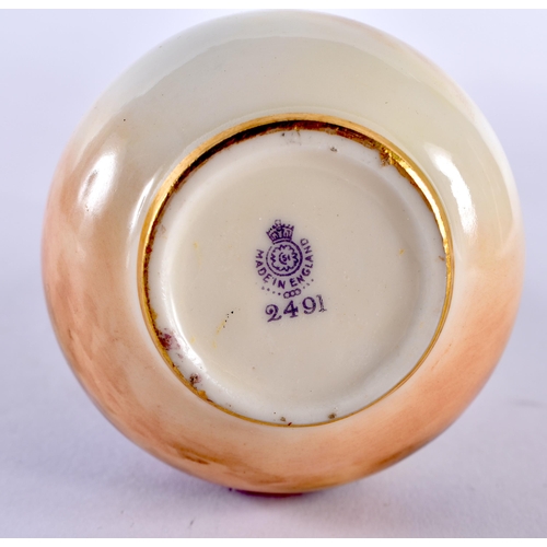 175 - Royal Worcester posy vase painted with fruit by Harry Ayrton, signed, date mark 1939, shape 2491. 13... 