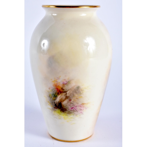 178 - Royal Worcester vase painted with Highland Cattle by Harry Stinton, signed, date mark 1924 shape G46... 