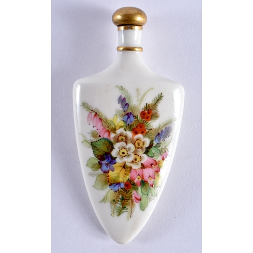 192 - Royal Worcester scent bottle painted with heathers by George Hundley, 1880s. 10cm high