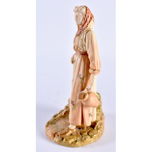 216 - Royal Worcester blush ivory figure of the Navies companion date code for 1900. 16.5cm high