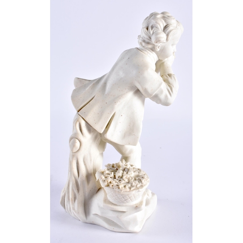 234 - Sevres biscuit porcelain figure of a young boy gardener 'Le Jeune Suppliant' by Pierre Blondeau afte... 