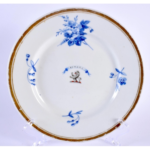 25 - AN EARLY 19TH CENTURY CHAMBERLAINS WORCESTER MOULDED ARMORIAL PORCELAIN BOWL together with two other... 