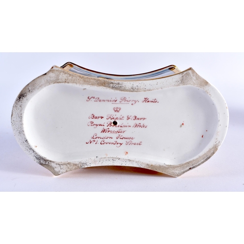 275 - Early 19th century Barr Flight and Barr Inkstand with cover and well painted with Saint Denniss Pri... 