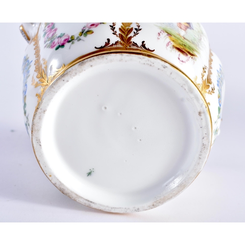 294 - Minton jardiniere each side painted with a lady, green mark to base. 10cm wide