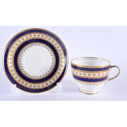 30 - TWO 19TH CENTURY GRAINGERS WORCESTER PORCELAIN TRIOS and a cup & saucer, including an unusual pink g... 