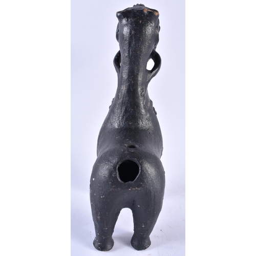 305 - A LARGE 18TH/19TH CENTURY SOUTHERN EUROPEAN POTTERY FIGURE OF A HORSE of zoomorphic form, after the ... 