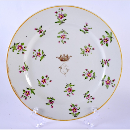 31 - AN EARLY 19TH CENTURY CHAMBERLAINS WORCESTER PLATE painted with a female within a landscape, togethe... 