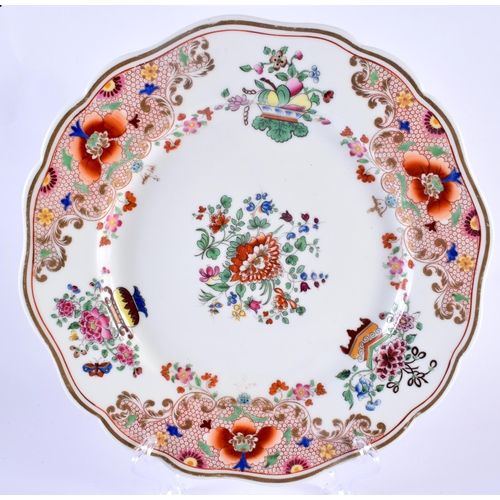 31 - AN EARLY 19TH CENTURY CHAMBERLAINS WORCESTER PLATE painted with a female within a landscape, togethe... 