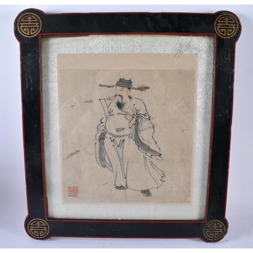 313 - Chinese School (18th/19th Century) 4 x Watercolours, Scholars. 34 cm x 32 cm. (4)