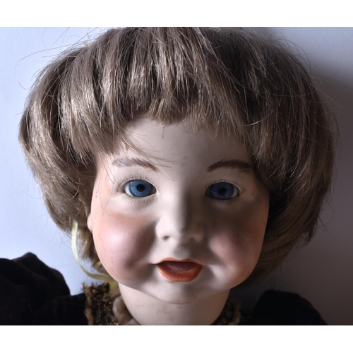 371 - A SIMON HALBIG BISQUE HEADED PORCELAIN DOLL together with another German bisque headed doll marked A... 