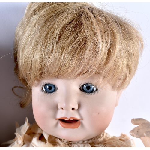 371 - A SIMON HALBIG BISQUE HEADED PORCELAIN DOLL together with another German bisque headed doll marked A... 