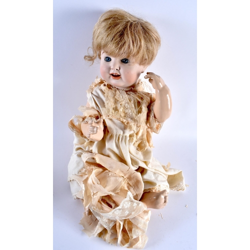 371 - A SIMON HALBIG BISQUE HEADED PORCELAIN DOLL together with another German bisque headed doll marked A... 