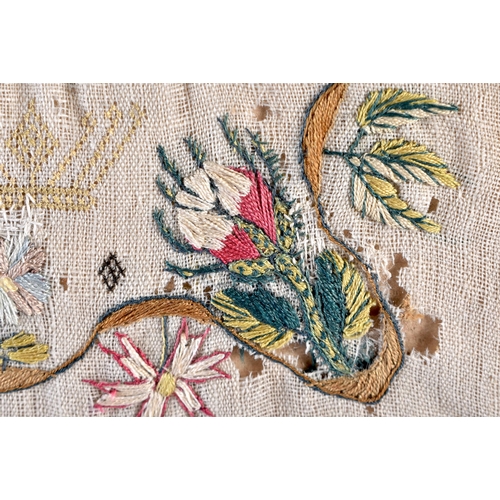 386 - AN EARLY 19TH CENTURY ENGLISH EMBROIDERED SAMPLER by Ann Smith June 12th 1810. 34 cm square.