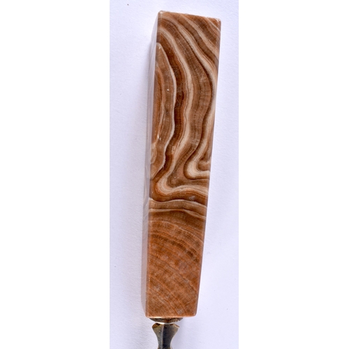 391 - A RARE 1970S FRENCH ALIGATOR COMB together with an antique agate letter opener. Largest 26 cm wide. ... 