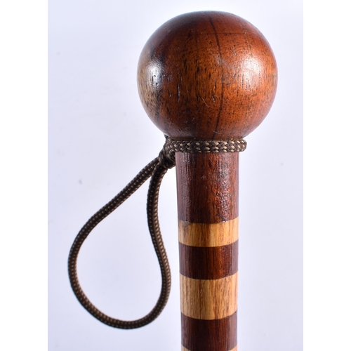 409 - A MIXED WOOD CONTINENTAL WALKING CANE together with an Antique silver collared dog head cane. 90 cm ... 