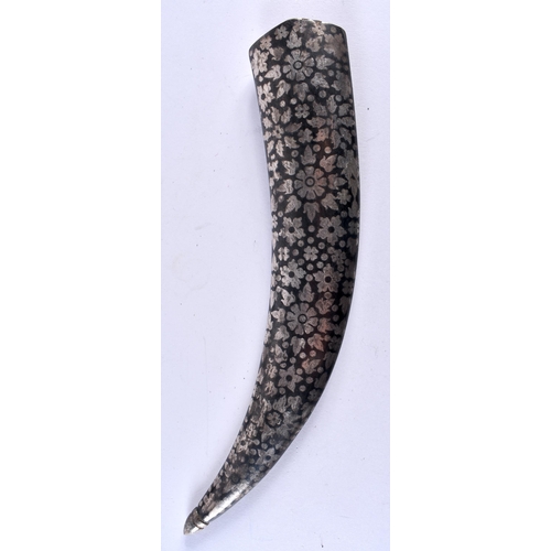 417 - A MIDDLE EASTERN CARVED GREY AGATE HARDSTONE DAGGER with Niello scabbard. 36 cm long.