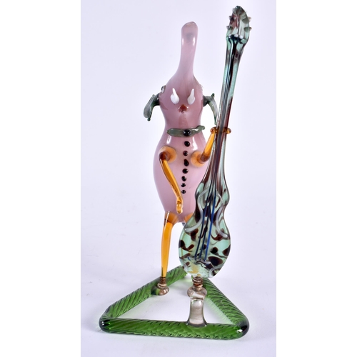 438 - A MURANO GLASS MUSICAL ELEPHANT. 15 cm x 5 cm.