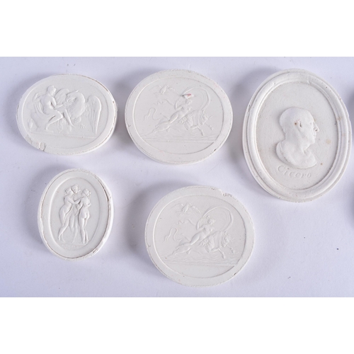 439 - A COLLECTION OF COUNTRY HOUSE CAMEO PLASTER PLAQUES. Largest 10.5 cm square. (qty)