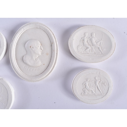 439 - A COLLECTION OF COUNTRY HOUSE CAMEO PLASTER PLAQUES. Largest 10.5 cm square. (qty)