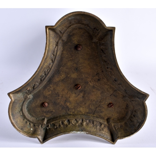 473 - A LARGE MID 19TH CENTURY BRONZE TRI LEGGED TABLE CENTREPIECE formed with Bacchus mask heads, formed ... 